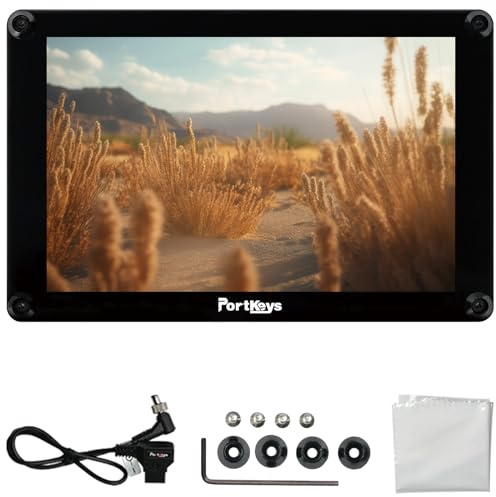 Portkeys HS8 Moniteur Caméra 8 3G-SDI & HDMI 4K Cross Conversion, 10-Bits 100% Rec.709 1100nits Sortie 3D LUT, Alimentation Passthrough, Double Slot NP-F Hot-Swap, Boîtier Aluminium, VESA Mount