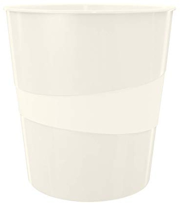 Leitz Papierkorb, 6er Pack, 15 Liter, Kunststoff, Weiß, WOW, 52781001