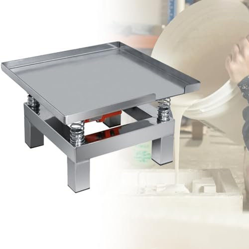 Table Vibrante CarréE En BéTon, Avec Ressort Porteur, Petit Banc D'Essai Vibrant En Acier Inoxydable, Pour Poudre Humide De Chocolat,110V