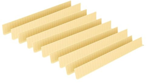 Milageto 10 Stück verstellbare Schubladenteiler, Trennwände, Mehrzweck-DIY-Haushaltsorganizer, Trennwände, schneidbar für Lagerregale, Holzfarbe