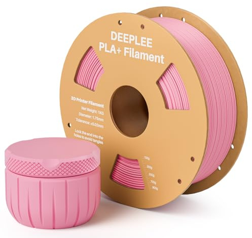 DEEPLEE PLA+ Filament 1.75mm, PLA Plus Rosa 1KG | Höhere Zähigkeit, kein Verwickeln, PLA Plus 3D-Drucker-Filament, Maßgenauigkeit +/- 0,02 mm