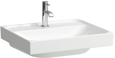LAUFEN Meda Aufsatzwaschtisch, geschliffen, 550x460mm, 1 Hahnloch, ohne Überlauf, H8161124001111, Farbe: Weiß