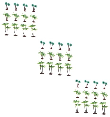 Artibetter 3 Ensembles Modèle De Cocotier Simulation Plantes Palmier Modèle Palmiers Miniatures Modèle De Palmier Miniature Réaliste Palmiers Modèles Plastique 12 Pièces * 3