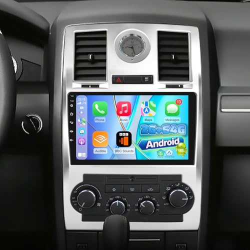 [2+64G] Techschermo Android Car Radio for Chrysler 300 300C 2004-2011 | 9Inch Touchscreen Car Stereo with Wireless Carplay and Android Auto, GPS, DSP, WiFi, SWC, Mirror Link, BT + AHD Backup Camera
