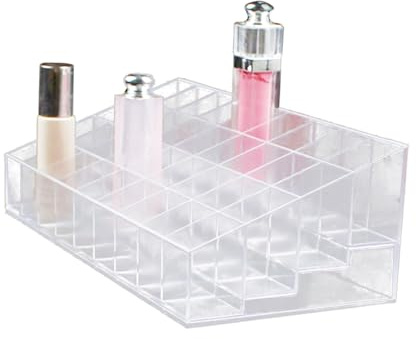Organizador de Barra de Labios 40 Espacios de Abs Transparente | Expositor Maquillaje Cosméticos de Fácil y Limpiar , para Tocador y Habitación