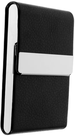 Healifty Portatarjetas de Visita de Cuero PU Ligero y Resistente Estuche para Tarjetas de Negocio con Gran Capacidad Protector de Tarjetas para Viajes Internacionales Diseño Portátil y