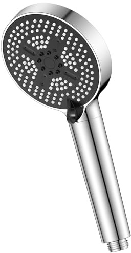 YEAUPE PRO Pommeau de Douche avec 25 Étapes Filtre,Pommeau de Douche Anti Calcaire da 110mm,6 Types Deau Haute Pression (Chromé),Élimine le Chlore,les Métaux Lourds,avec 2 Filtres Remplaçables