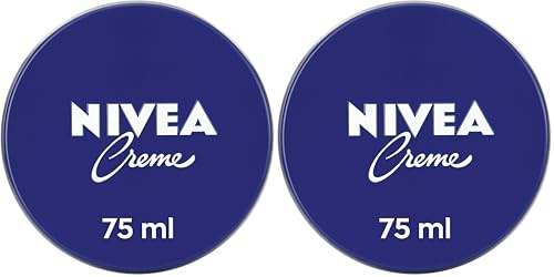 NIVEA Crème de soin universel, crème hydratante classique pour tous les types de peau, soin riche avec eucérite apparentée à la peau (75 ml) (Lot de 2)