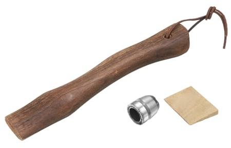 sourcing map Wood Axe Handle Replacement 10.2 Hickory Hatchet Handle | Universal,with Wooden and Round Wedge for Camping Gardening Axe