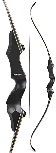wolfman 60 Jagd-Recurvebogen-Set für Erwachsene –25-65 lbs Magnesiumlegierung Abnehmbarer Bogengriff, Rechtshänder, für Outdoor-Schießen