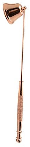 Pssopp Candle Snuffer, Candlesnuffers Candle Extinguisher with Long Anti Skid Handle Safely Putting Out Wick for Home Wedding Parties Snuffer, Bell Shaped Iron Electroplating (Rose Gold)