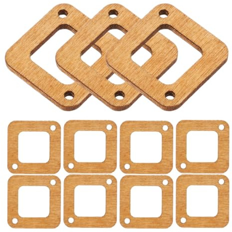Beaupretty Boucles d'Oreilles Bois Brut Carrées Creuses Double Trou Marron Kit 40 Pièces pour Fabrication Bijoux, Loisirs Créatifs, Accessoires Artisanaux Féminins, Usage Quotidien et