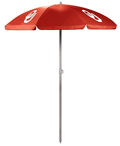 PICNIC TIME NCAA Oklahoma Sooners Outdoor Canopy Sunshade Beach Umbrella 5.5' - Small Patio Umbrella - Beach Chair Umbrella