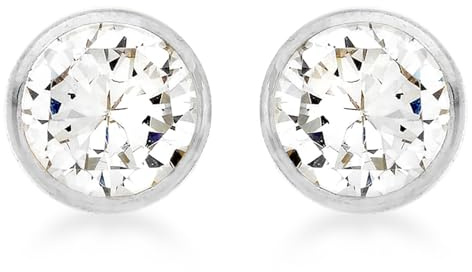 CARISSIMA Damen Ohrstecker 9k (375) Weißgold 4mm Rund Zirkonia