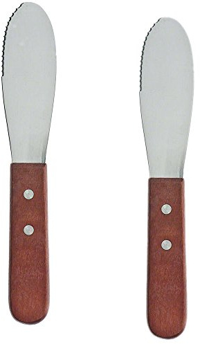 Pack of 2 Stainless Steel Butter Spreader Knife with Wooden Handle