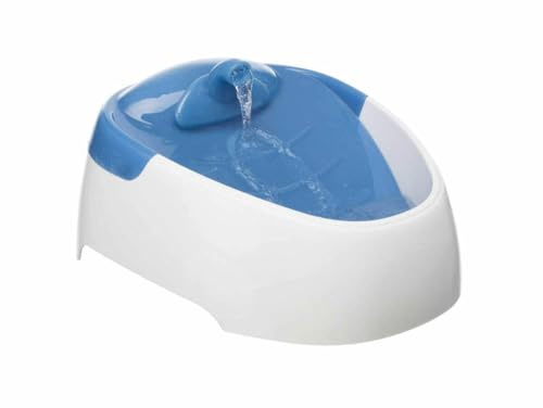 TRIXIE Trinkbrunnen Duo Stream - Wasser-Strahl oder -Strom - reichert Wasser mit Sauerstoff an - kühlt durch Zirkulation - Aktivkohlefilter - 1 l Fassungsvermögen - 20 × 12 × 23 cm - 24462