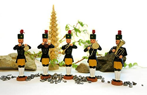 Rudolphs Schatzkiste Miniaturfiguren Bergmannskapelle 5tlg. bunt Höhe=9,5cm NEU Holzfiguren Bergmann Holzschmuck Holz Seiffen Weihnachtsland Weihnachtsdekoration Erzgebirge Dekoration Weihnachten