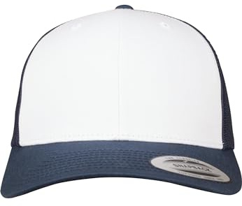 Flexfit Unisex Retro Trucker Colored Front Kappe, Navy/White, One Size