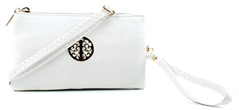 AOSSTA Womens Small Crossbody Bag for Girls Crossbody Phone Bags Mini Shoulder Handbag With Wristlet Adjustable Strap (3141 White)