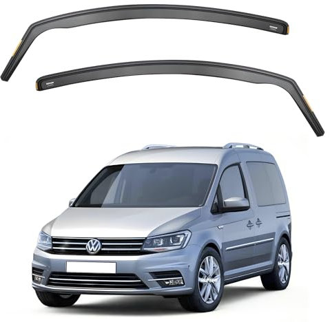 Ispeed Wind Deflectors For Volkswagen VW Caddy mk3 / mk4 2004-2020 2pc Set - Keep Your Car Ventilated in Rain - Reduce Wind Turbulence - Tinted In-Channel