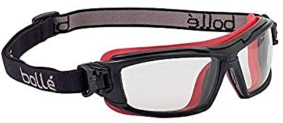 Bollé Safety ULTIPSI, Schwarz und Rot Schutzbrille, Einheitsgröße, klare Objektive Serie ULTIM8, schwarz/red