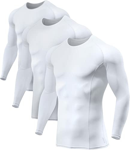ATHLIO Men's UPF 50+ Long Sleeve Compression Shirts, Water Sports Rash Guard Base Layer, Athletic Workout Shirt