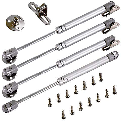 4pcs 150N / 15kg 270mm Pistones a Gas Muebles Cocina Amortiguador de Resorte Soporte de Compresión para Puertas Armario Muelle Puertas Elevables Bisagras Resortes Armario con Tornillos (4pcs 150N)
