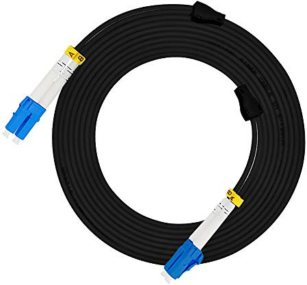 Jeirdus 75M LC to LC Outdoor Armored Duplex 9/125 SM Fiber Optic Cable Jumper Optical Patch Cord Singlemode 75Meters 245ft LC-LC