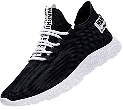 Yowablo Schuhe Herren New Flying Weaving le Laufschuhe Tourist Leisure Sports Schuhe (44,Schwarz)