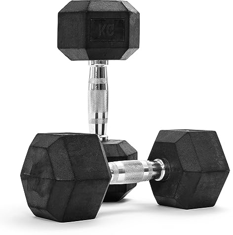 MSPORTS Hexagon Hanteln Premium 2er Set (Paar) | 5-30 kg | rutschsicher ummantelt | ergonomische verchromte Griffe | Kurzhantel-Set | Dumbbell-Set