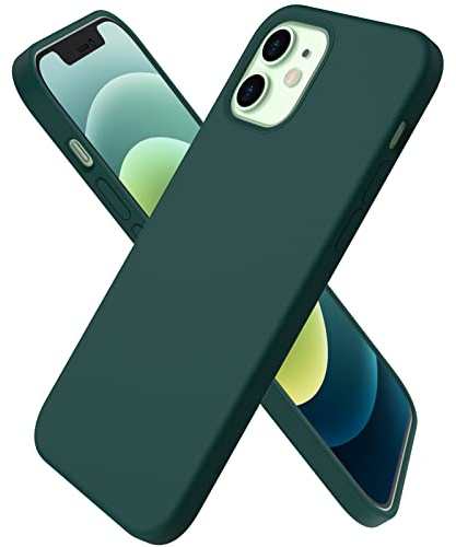 ORNARTO kompatibel mit iPhone 12 mini 5,4 Silikon Case, Hülle Ultra Dünne Voller Schutz Flüssig Silikon Handyhülle Schutz für iPhone 12 mini(2020) 5,4 Zoll Zyperngrün