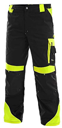 CANIS CXS Sirius Brighton Arbeitshose Herren reflektierend Hose Schutz für Maler Stuckateur Monteur Gärtner Mechaniker Cargohose große Taschen leichte Damen Schutzkleidung; schwarz mit gelb;