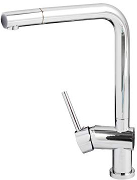 CCLIFE Küchenarmatur ausziehbar 360° Edelstahl Messing | 50 cm ausziehbare Brause, 360° drehbar, Messingventil, Warm- und Kaltwasser, einfache Montage für Küche und Spülbecken