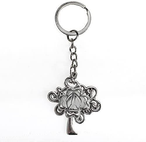 DLM-32181 (Kit 6 Pezzi) Portachiavi Ciondolo in Metallo Albero della Vita Quadrifoglio Santa Cresima Confettata Argento bomboniera