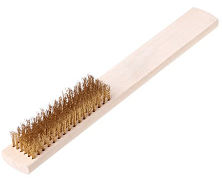 Folewr Cepillo del rasguño del alambre, mango de madera de la cerda de cobre del cobre del alambre para la limpieza del metal, 208m