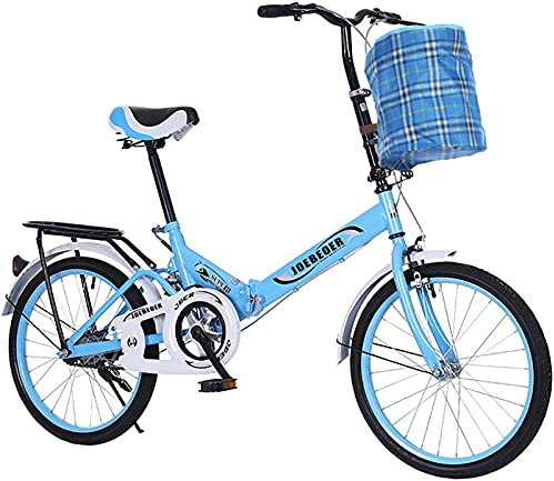 Faltrad Für Erwachsene, 20 Zoll Ultraleichtes Tragbares Damen City Mountain Cycling Mini Compact Fahrrad Urban Pendler Einzigartiges Faltbares Pedal Blue,20 in