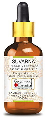Greenwood Essential Suvarna - Fair & Flawless - Ätherische Ölmischung aus Sandelholz, französischem Lavendel und Zitrone Ätherische Öle in Jojobaöl 15ml (0.50 oz)