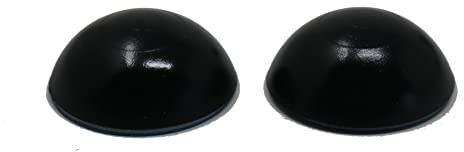 2 topes de puerta fiXte disponibles en blanco o negro autoadhesivo de goma para pared, 32 mm x 12 mm (negro)