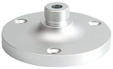Mikrofon-Flanschhalterung, Schwanenhals Mikrofonhalter, Wandhalterung, Mikrofonständer, 5/8 Stecker, ideal für verschiedene Montagegeräte, silberfarbenes Chrom, 2 Stück
