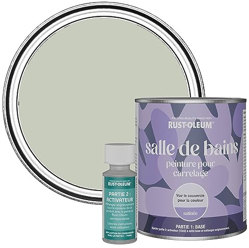 Rust-Oleum Green Water-Resistant Bathroom Tile Paint in Satin Finish - Aloe 750ml