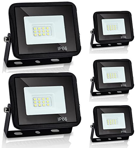 Herrselsam Led Strahler Außen 20W 5 Stücke Led Scheinwerfer 1700LM Superhell Led Scheinwerfer 3000K Warmweiß Flutlicht Led Außen IP66 Wasserdicht Aussenstrahler für Garten,Garage