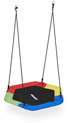Relaxdays Nestschaukel, BxT 100 x 113 cm, Kinder & Erwachsene, höhenverstellbar, bis 100 kg, Outdoor Hängeschaukel, bunt