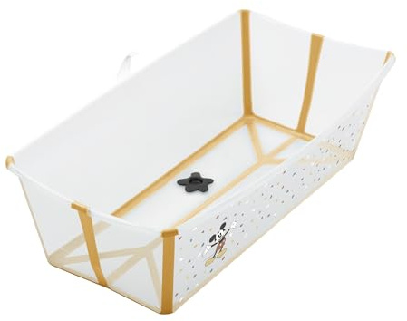 Stokke Flexi Bath X-Large, Mickey Celebration - Spacieuse Baignoire bébé pliable - Légère & facile à ranger - Pratique à utiliser à la maison ou en voyage - Idéale pour les enfants de 0 à 6 ans