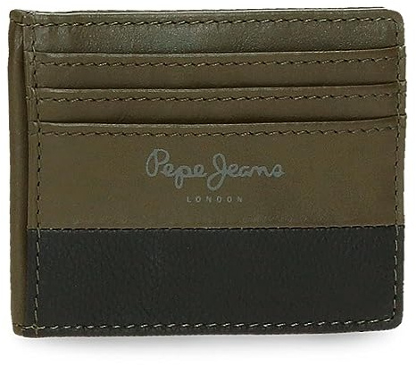 Pepe Jeans Dual Kartenetui Grün 9,5 x 7,5 cm Leder, grün, Talla única, kartenetui