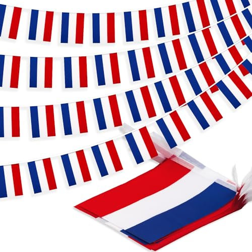 Niederlande Niederlande Flagge Wimpel Banner, Kleine Mini Holland Flaggen Wimpelkette Banner, Nationale Landdekoration für Schule, Party, Sportveranstaltungen, patriotisches Festival, 90 cm, 30