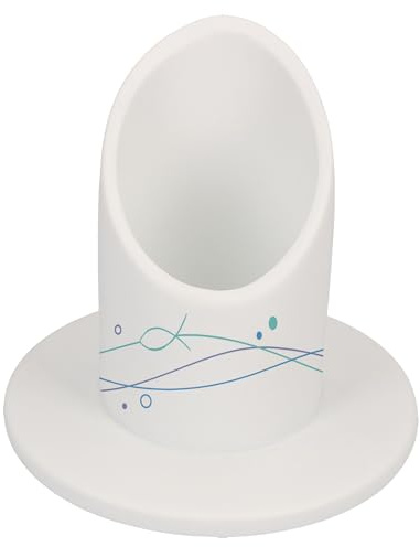 Butzon & Bercker Porzellanleuchter Kommunionkerze - Kerzenhalter Taufe 40mm | Handgefertigter Porzellankerzenhalter mit Ichthys-Symbol - Edle Tischdeko für Konfirmation & Taufkerzen - 9 x 7,6 cm
