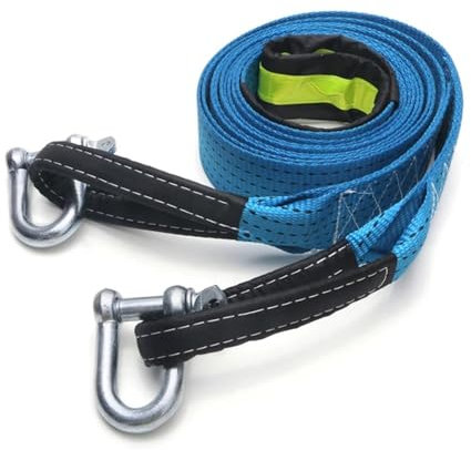 8 Tonnen Auto-Abschleppseil Strape-Kabel mit U-Haken-Schäkel hochfestem Nylon mit reflektierendem Licht for PKW-LKW-Anhänger-SUV (Color : 3M8T)