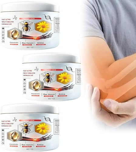 3 Kisten Bienengiftsalbe gegen Schmerzen, Bienengift-Heilcreme, Arthritis-Schmerzlinderungscreme mit natürlicher Formel, ultrastarke Gelenklinderungscreme zur Wiederherstellung von Muskelkater