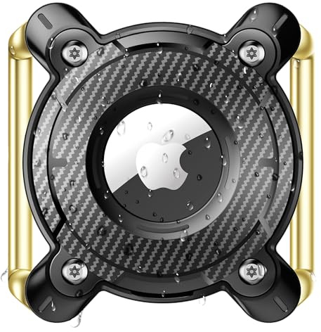 Deerlet for Airtag Hundehalsbandhalter, IPX8 Wasserdicht, Abnehmbarer Metallschnallenriemen - Ultraleichtes Hartes TPU, Kompatibel mit Apple AirTag, Schwarz
