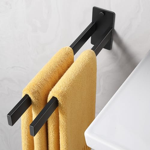 ALOCEO Porta Asciugamani Bagno Nero, Barra per asciugamani Acciaio Inox